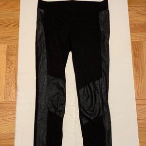 Black Block Leather Leggings Size S